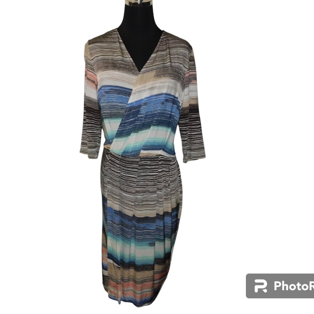 Leota Original Handmade In New York City Faux Wrap Dress Size Large